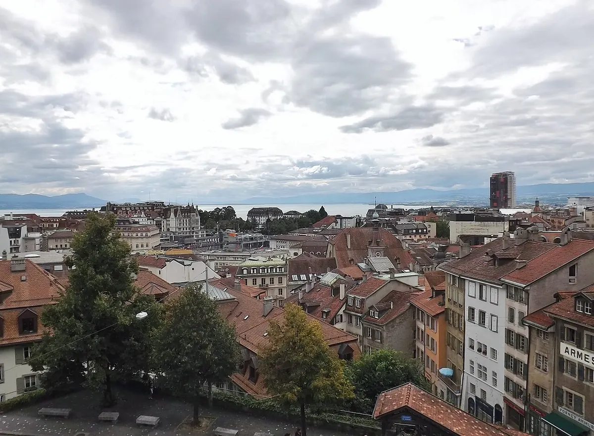 Lausanne et le lac Léman, vus depuis la cathédrale.